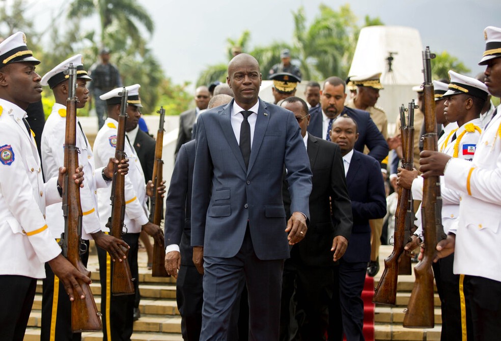 O presidente do Haiti, Jovenel Moise, em uma cerimônia em 2018 — Foto: Dieu Nalio Chery/AP